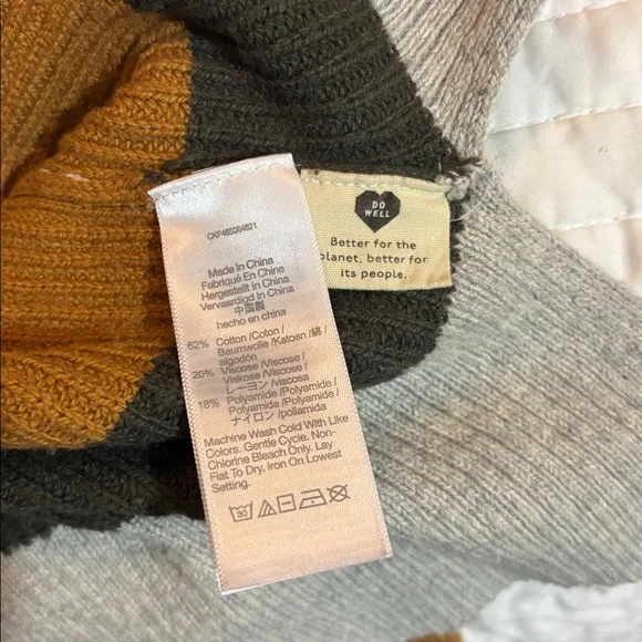 Madewell Striped Rib-Knit Crewneck Sweater in Mustard, Pink, Gray & Olive - Picture 8 of 9